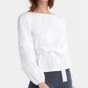 Vetta Capsule Convertible Sleeve Blouse White